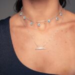 Colar de prata 925 veneziana dente de sabre trabalhado 45 cm - Imagem 2