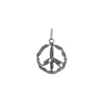 Pingente de prata 925 mandala de penas símbolo da paz