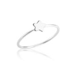 Anel De Prata 925 Falange Mini Estrela Lisa