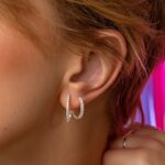 Brinco De Prata 925 Argola Oval Cristal - Imagem 2