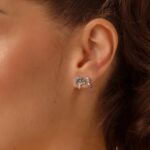 Brinco De Prata 925 Árvore Da Vida Zircônias Turquesa 1,0 cm - Imagem 2