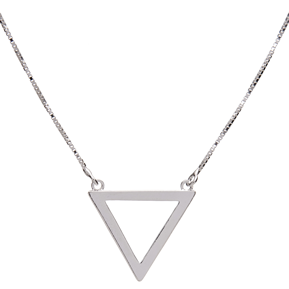 colar-de-prata-triangulo-vazado Colar De Prata 925 Triângulo Vazado 47 cm - Imagem 1