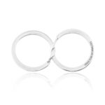 Aliança de prata entrelaçada Momentos