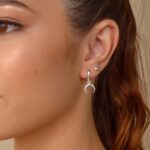 Brinco De Prata 925 Argola Lua Pendurada 2,5 cm - Imagem 2