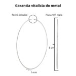 Brinco de prata 925 argola fio redondo liso 8 cm - Imagem 3