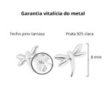 Brinco De Prata 925 Libélula Pequeno Liso 8 Mm - Imagem 3