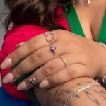 Anel De Prata 925 Coração Vazado Com Zircônias Coloridas - Imagem 2