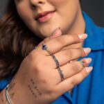 Anel De Prata 925 Trançado Zircônias Azul Escuro - Imagem 2