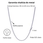 Corrente De Prata 925 Pipoca - vários tamanhos - Imagem 2