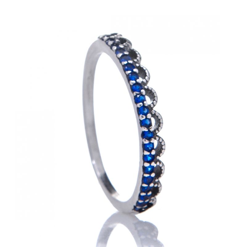anel-de-prata-rendado-zirconias-azul-escuro-2 Anel De Prata 925 Rendado Zircônias Azul Escuro - Imagem 1