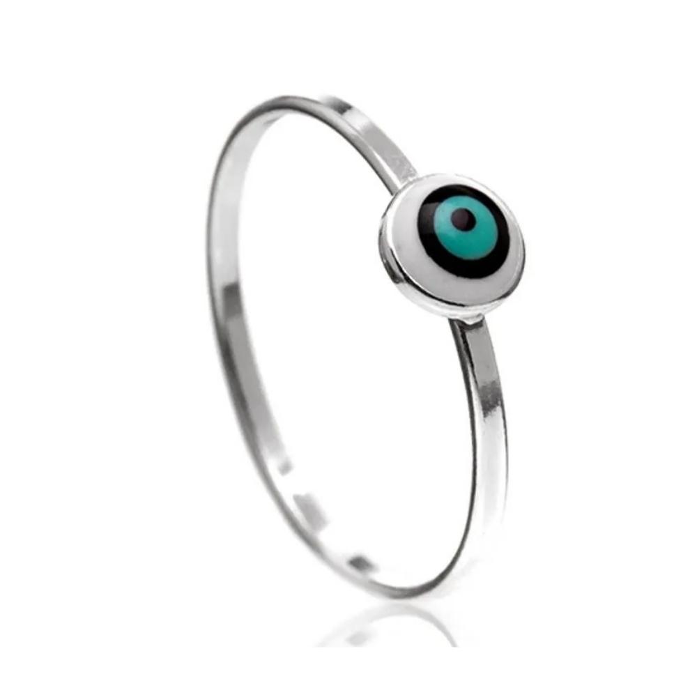 anel-de-prata-olho-grego-azul Anel De Prata 925 Olho Grego Azul - Imagem 1