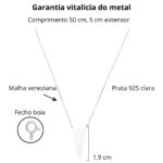 Colar De Prata 925 Triângulo Chapado 50 cm - Imagem 3