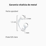 Piercing De Pressão Em Prata 925 Duas Bolinhas 1,1cm - Imagem 3