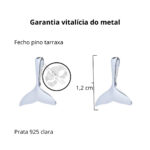 Brinco De Prata 925 Rabo De Baleia Pequeno 1,2 cm - Imagem 3