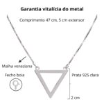 Colar De Prata 925 Triângulo Vazado 47 cm - Imagem 4