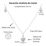 Colar de prata 925 amor infinito cinco corações zircônia 48 cm - Imagem 2