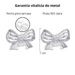 Brinco De Prata 925 Lacinho Adiamantado 1,0 cm - Imagem 3