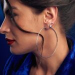 Brinco de prata 925 argola fio redondo liso 8 cm - Imagem 2