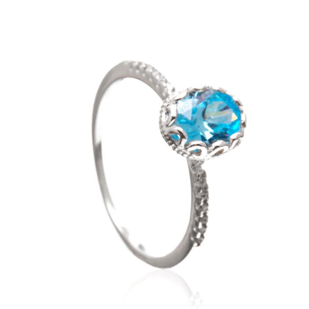 anel-de-prata-oval-azul-claro-aro-zirconias-2 Anel De Prata 925 Oval Azul Claro Aro Zircônias - Imagem 1