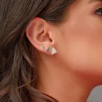 Brinco De Prata 925 Triângulo Vazado mini 5mm - Imagem 3