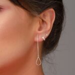 Brinco De Prata 925 Fio Gota Vazado 5,3cm - Imagem 3