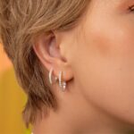 Brinco De Prata 925 Argola Oval Cristal - Imagem 3