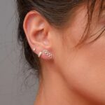 Brinco De Prata 925 Argolinha Mini Com Micro Zircônias Brancas 9,0 mm - Imagem 2