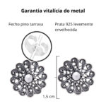 Brinco De Prata 925 Base Flor - Imagem 3