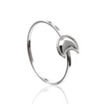 Anel De Prata 925 Lua Com Bordas Trabalhadas