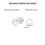 Brinco De Prata 925 Circulo Vazado 4mm - Imagem 3