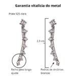 Brinco De Prata 925 Ear Cuff Zircônias 2,3 cm - Imagem 3