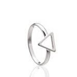 Anel De Prata 925 Ponta De Dedo Triângulo Vazado