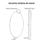 Brinco de prata 925 argola fio redondo liso 5,5 cm - Imagem 4