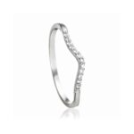 Anel De Prata 925 Ondinha Zircônias Cristais