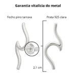 Brinco de prata 925 onda do mar 2,1 cm - Imagem 4