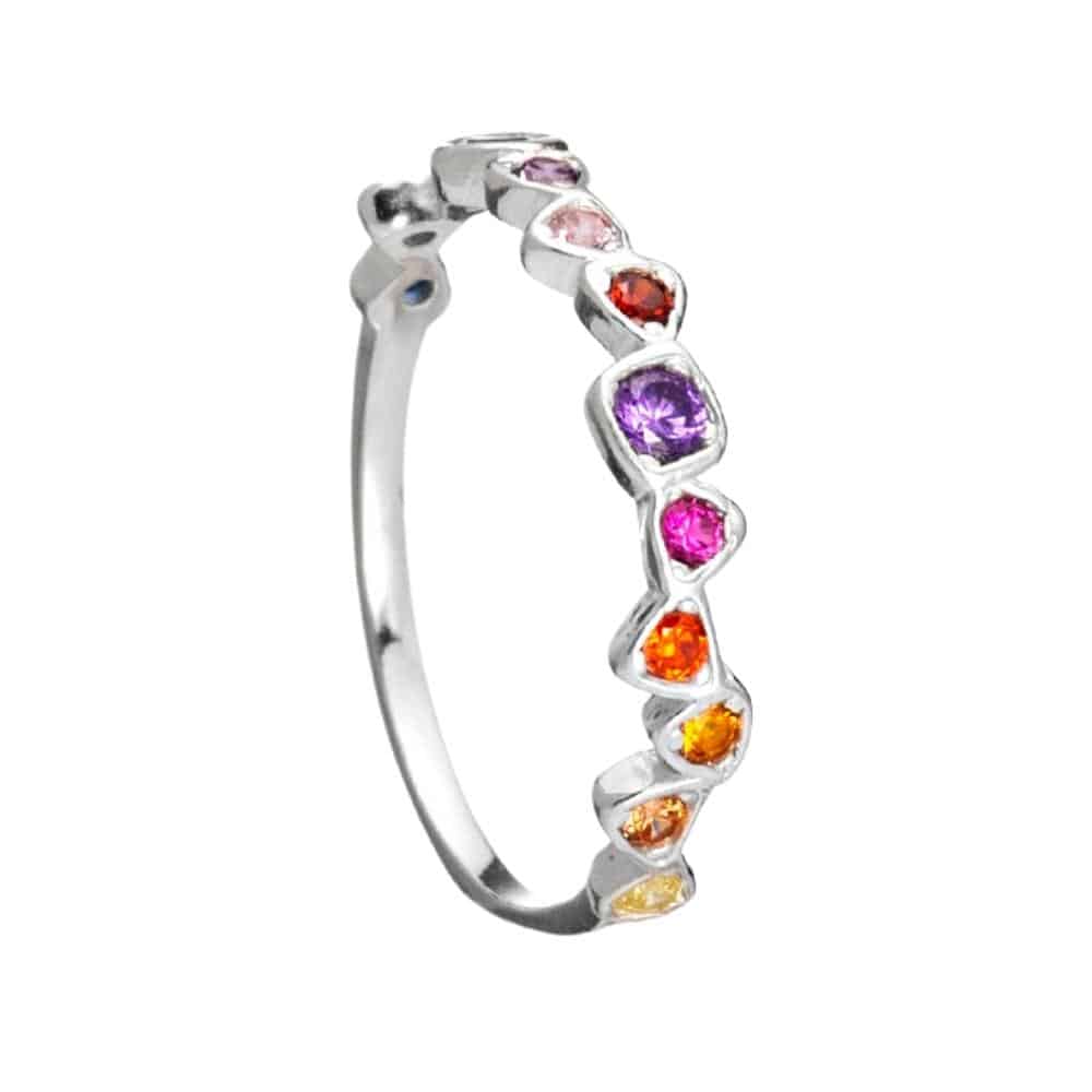 anel-de-prata-geometrico-zirconias-coloridas Anel De Prata 925 Geométrico Zircônias Coloridas - Imagem 1
