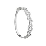 Anel De Prata 925 Geométrico Zircônias Branca