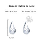 Brinco De Prata 925 Gota Vazadinha 1,8 cm - Imagem 3