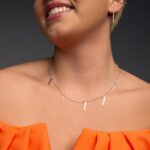 Choker De Prata 925 Com Pingentes Palito Liso 40 cm - Imagem 2