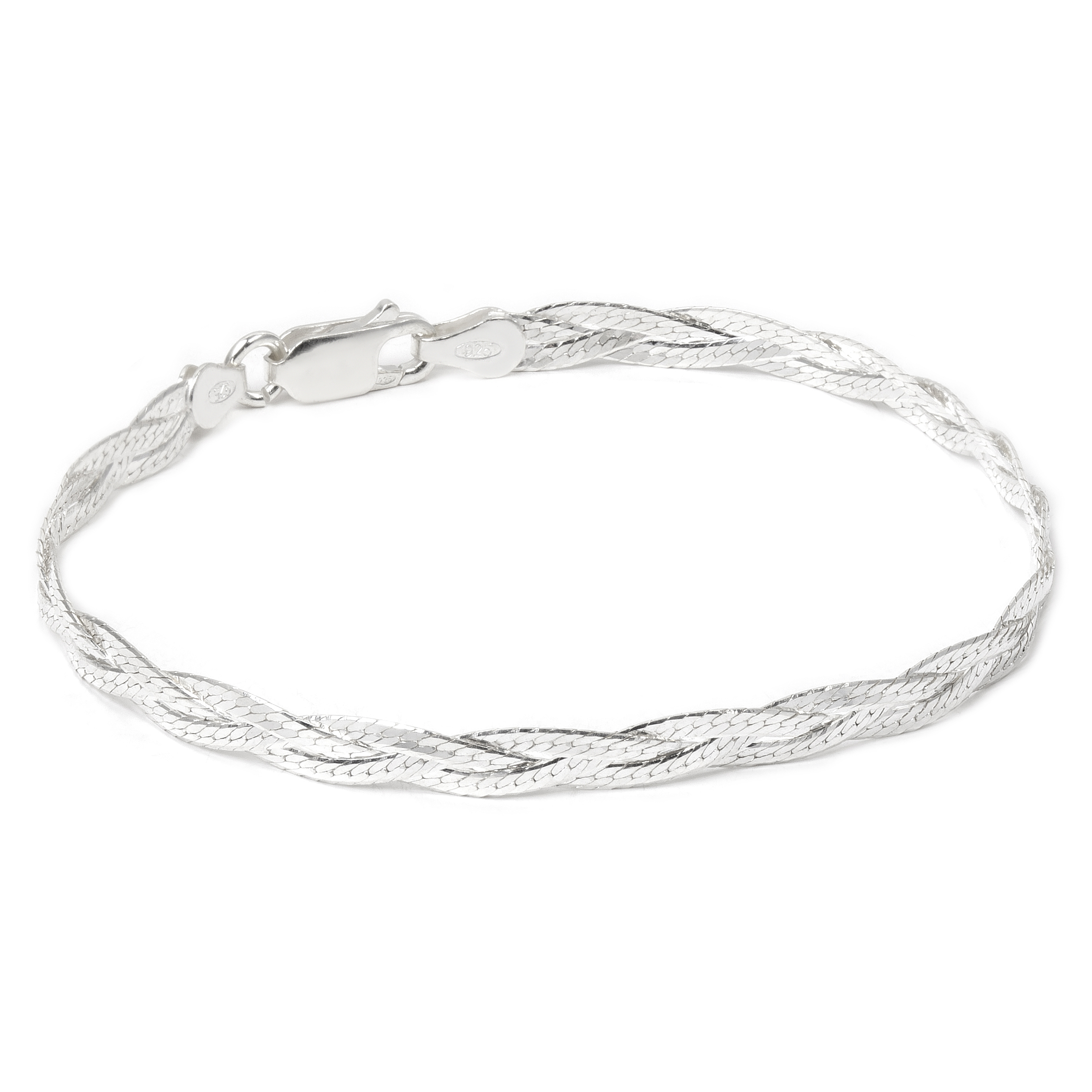 pulseira-de-prata-trancada-3-fios Pulseira De Prata 925 Trançada 3 Fios - Imagem 1