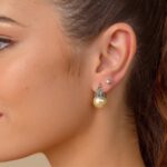 Brinco De Prata 925 Lady Day Pérola Com Marcassitas 2 Cm - Imagem 3