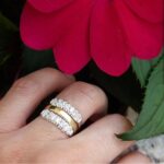 Anel De Prata 925 Aparador Meia Aliança - Imagem 2