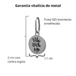 Pingente de prata 925 mini placa redonda vibe with me - Imagem 2