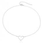Choker De Prata 925 Coração 40 cm