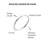 Anel De Prata 925 Aliança Torcida - Imagem 4