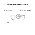 Brinco De Prata 925 Coração Vazado 5mm - Imagem 4