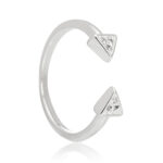 Anel de prata 925 aberto setas cravejado com zircônias