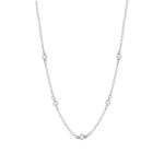 Colar De Prata 925 Tiffany Zircônias Cristal 45 Cm