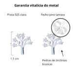 Brinco De Prata 925 Árvore Da Vida Zircônias 1 cm - Imagem 3