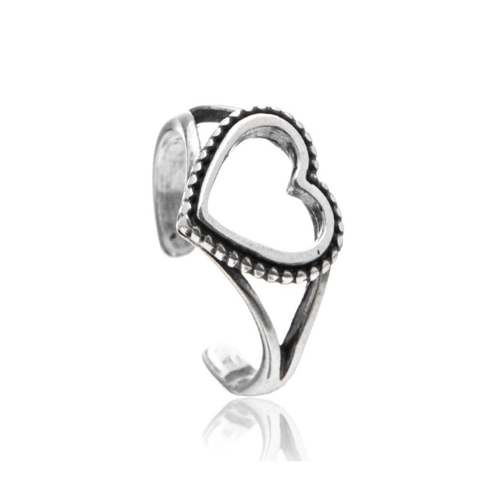 anel-de-prata-ponta-de-dedo-coracao-envelhecido Anel De Prata 925 Ponta De Dedo Coração Envelhecido - Imagem 1